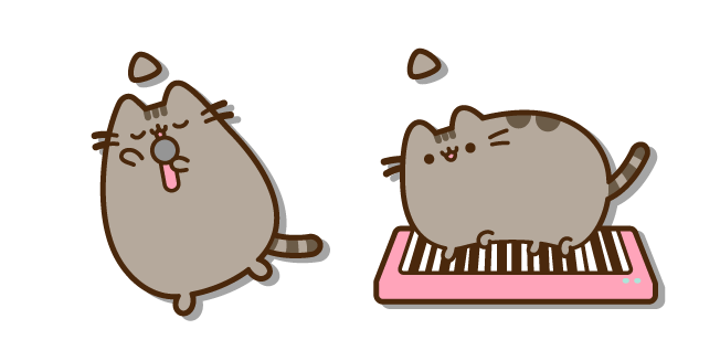 Pusheen Cantando y Tocando el Piano Cursor