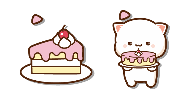 Mochi Mochi Peach Cat and a Cherry Cake курсор