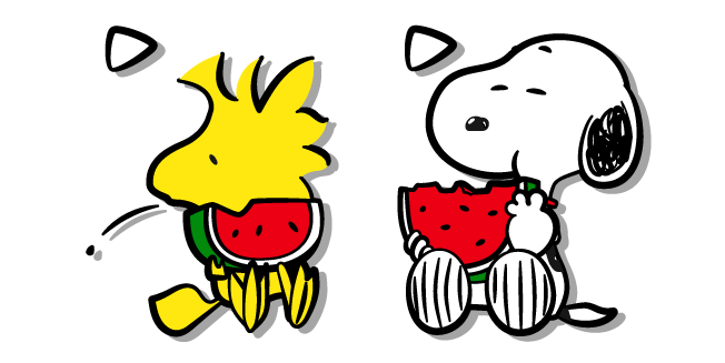 Peanuts Snoopy and Woodstock Eating Watermelon Cursor