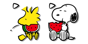 Peanuts Snoopy and Woodstock Eating Watermelon Cursor