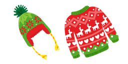 Ugly Christmas Sweater and Hat Cursor