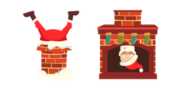 Christmas Santa Stuck in Chimney Curseur