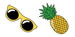 VSCO Girl Sunglasses and Pineapple Curseur