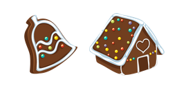 Christmas Gingerbread Bell and House Cursor