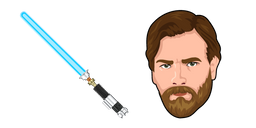 Star Wars Obi-Wan Kenobi and Blue Lightsaber Curseur