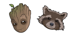 Baby Groot and Rocket Curseur