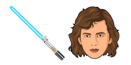 Star Wars Anakin Skywalker and Blue Lightsaber Cursor