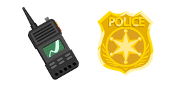 Policeman: Walkie Talkie and Police Badge Curseur