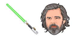 Star Wars Old Luke Skywalker and Green Lightsaber Cursor