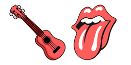 VSCO Girl Ukulele and Rolling Stones Tongue Curseur