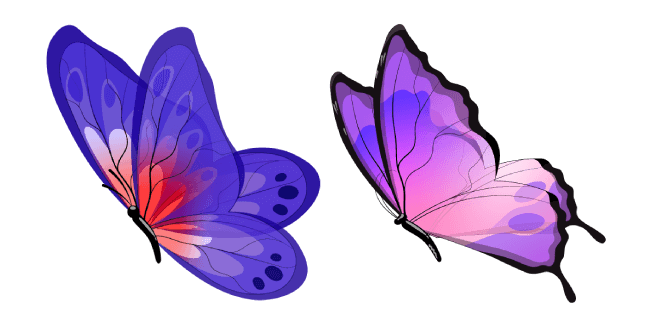 Blue and Purple Butterfly Cursor
