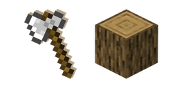 Minecraft Iron Axe and Oak Log Cursor