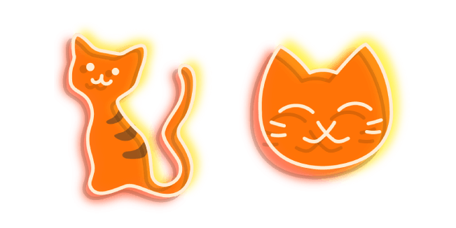 Orange Cat Neon Cursor