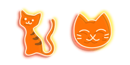 Orange Cat Neon Curseur