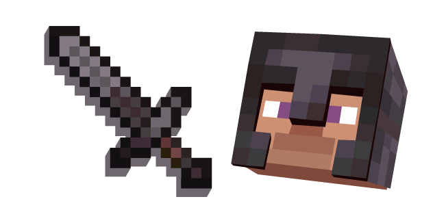 Minecraft Netherite Sword And Netherite Armor Steve Cursor Custom Cursor