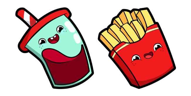 Cute Soft Drink and Fries курсор