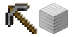 Minecraft Stone Pickaxe and Block of Iron Cursor