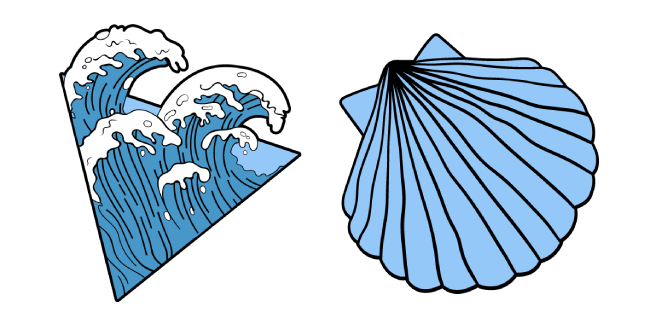 VSCO Girl Ocean Waves and Shell курсор
