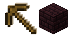 Minecraft Wooden Pickaxe and Nether Bricks Curseur