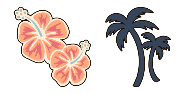 VSCO Girl Hibiscus and Palms Cursor