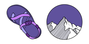 VSCO Girl Sandals and Mountains cursor