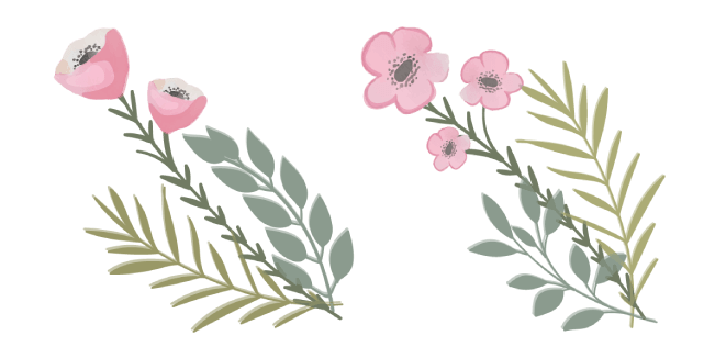 Pink Anemone Flower Cursor