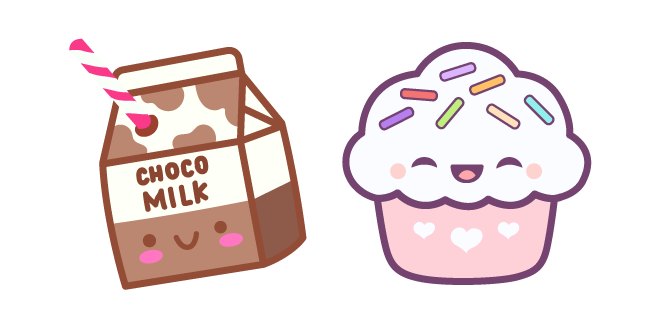 Милые Шоколадное Молоко и Кекс курсор