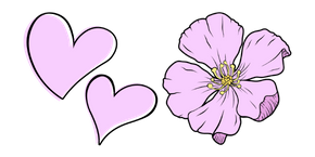 Курсор VSCO Girl Любовные Сердца и Цветок Сакуры