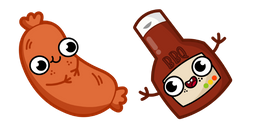 Cute Sausage and BBQ Sauce