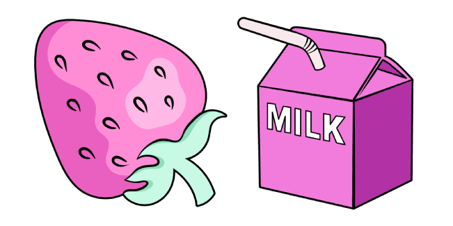 VSCO Girl Strawberry and Milk Cursor