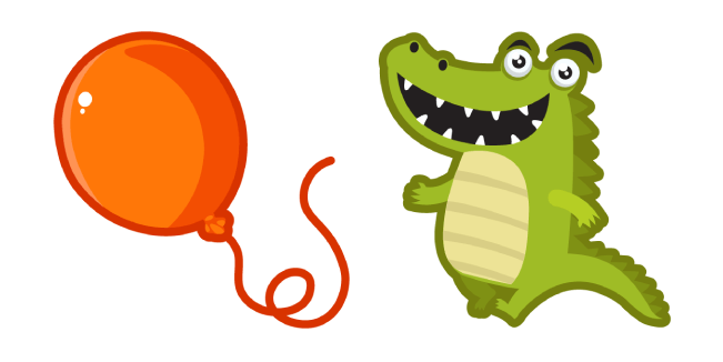 Cute Crocodile with a Balloon курсор