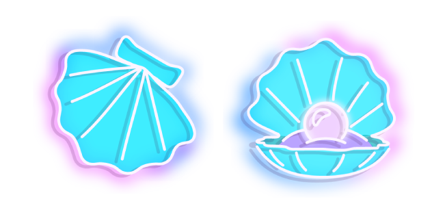 Blue Oyster Shell with Pearl Neon Cursor