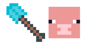 Minecraft Diamond Shovel & Pig cursor