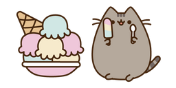 Pusheen and Lots of Ice Cream Cursor