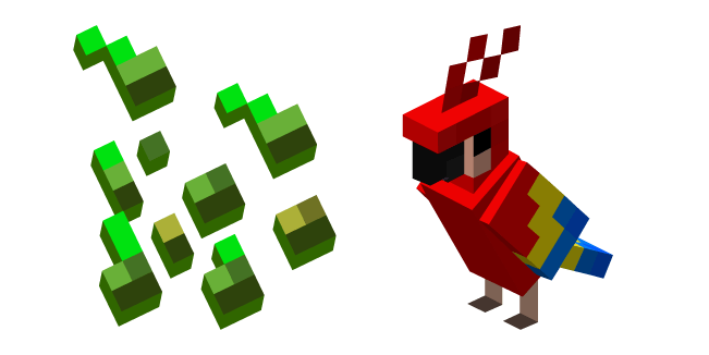 Minecraft Wheat Seeds and Red Parrot Cursor