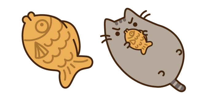 Pusheen and Fish Cookie Cursor