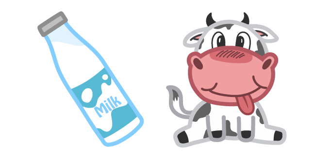 Cute Cow and Milk Cursor