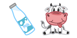 Cute Cow and Milk Curseur