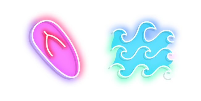 Neon Flip Flops and Waves Cursor