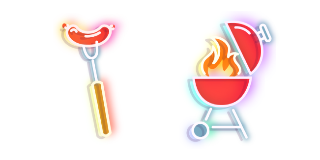 Red Hot Sausage and Grill Neon Cursor