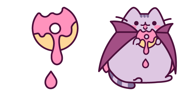 Pusheen Vampurr with Donut курсор