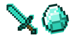 Minecraft Diamond Sword and Diamond Curseur