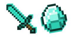 Minecraft Diamond Sword and Diamond cursor