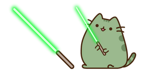 Pusheen Yoda y Sable de Luz cursor