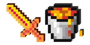 Minecraft Lava Bucket and Sword cursor