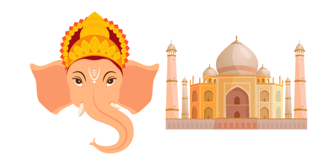 India Ganesh and Taj Mahal Cursor