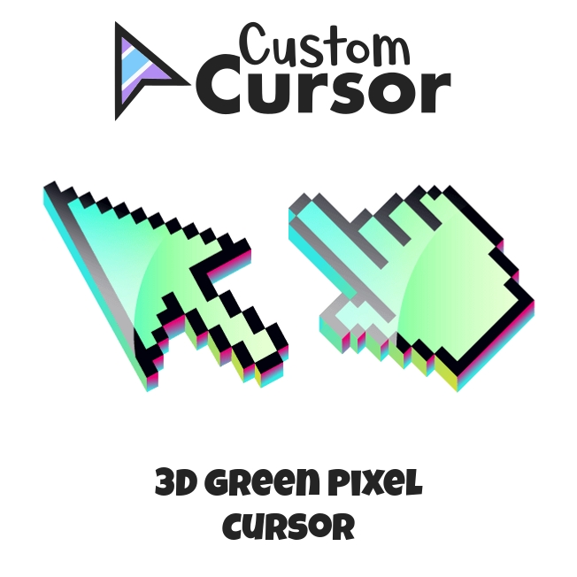 3D Green Pixel cursor – Custom Cursor