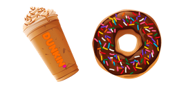 Dunkin Pumpkin Latte and Donut cursor