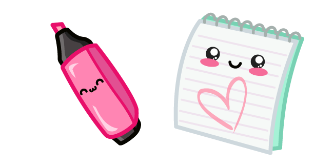 Cute Highlighter Pen and Notebook курсор