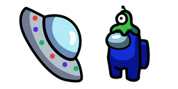 Among Us Character in Brainslug Hat and UFO Cursor